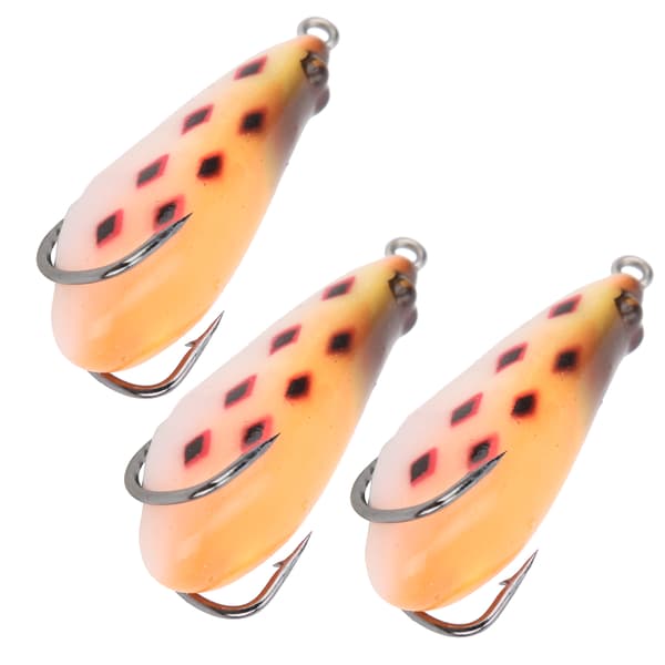 3 stk/sæt fiskemadding silikone fiskelokkesæt plettet madding simulation fiskedele orange