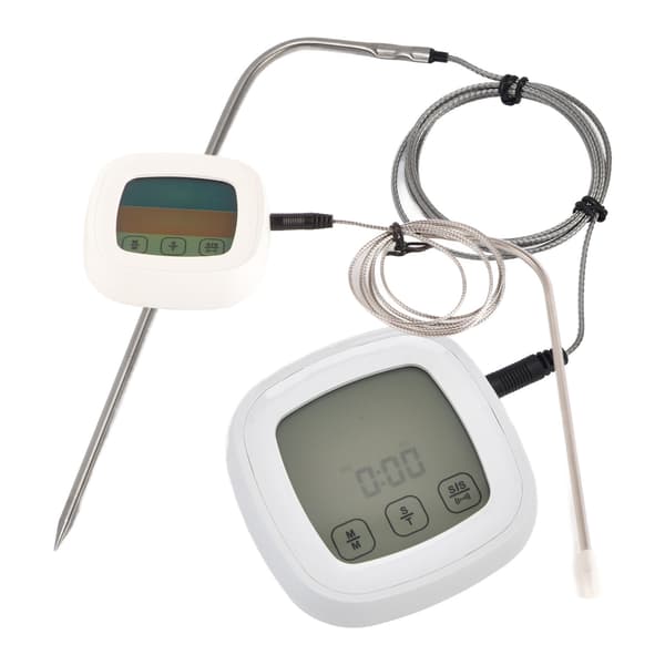 Kjøtttermometer Digital LED-skjerm Multifunksjonelt Kjøkkenovnstermometer med sonde for matlaging baking BBQ