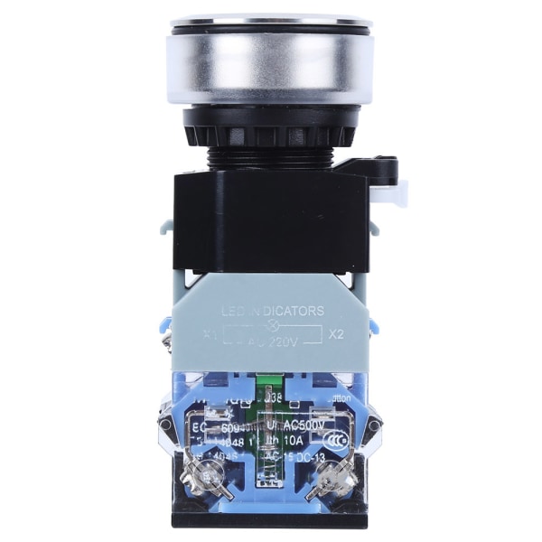 30 mm installationsdiameter Blått ljus tryckknappsbrytare Industriell tillbehör GQ38 AC220V (självlåsande)