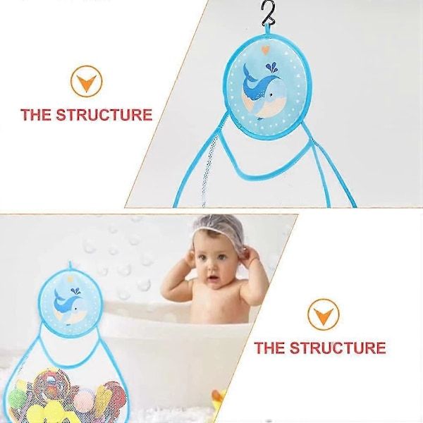 Baby Leksak Mesh Väska Hängande Badleksak Förvaring Badleksak Organizer Nät Leksak Påse Baby Badkar Hållare Badrum Förvaringsbricka Väska Duschkorgar (lphant)
