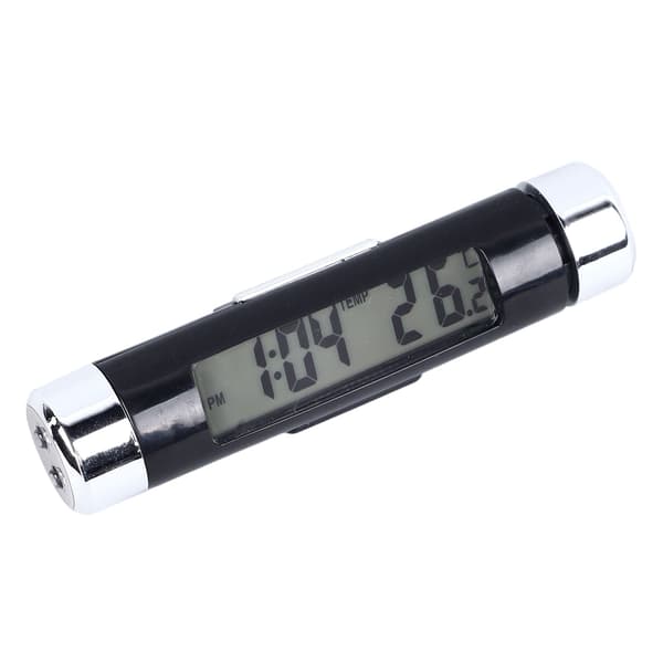 Biludluftningsur 2 i 1 Multifunktionelt Clip-On Digitalt Termometerur med LED-baggrundsbelysning