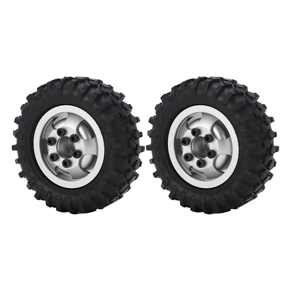 2 kpl/setti 55 mm metalliset vanteet ja renkaat Axial SCX24 1/24 RC-autoon, hopeanväriset