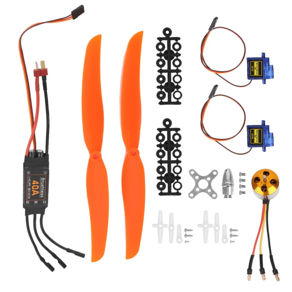 A2212 1000KV harjaton moottori 40A ESC SG90 9G Micro Servo 1060 potkuri RC-tasolle (1000KV moottori 40A ESC 9G Servo 1060 potkuri)