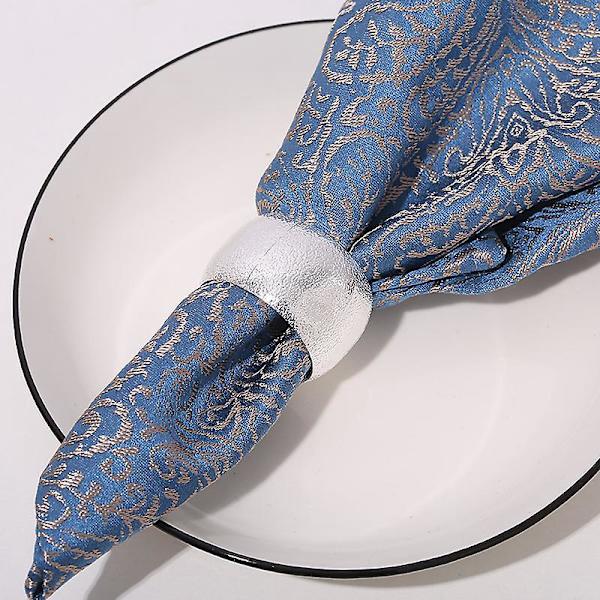 Delikate Rhinestone Metall Serviettringer for Bryllup, Middag, Fester, Mottakelser og Familiemiddager (Sølv)