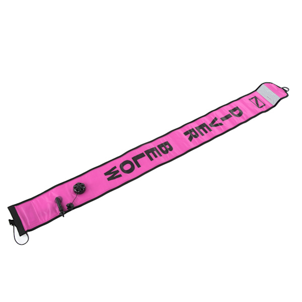 150x15cm Scuba Diving Surface Marker Bøje High Visibility Oppustelig Surface Marker Signal Tube Pink