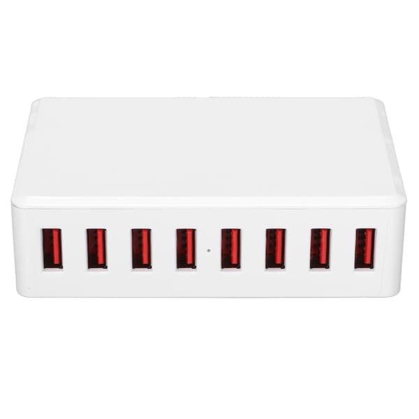 50W Multi USB-oplader med 8 porte Desktop USB-ladestation Universal rejseadapter 100‑240V