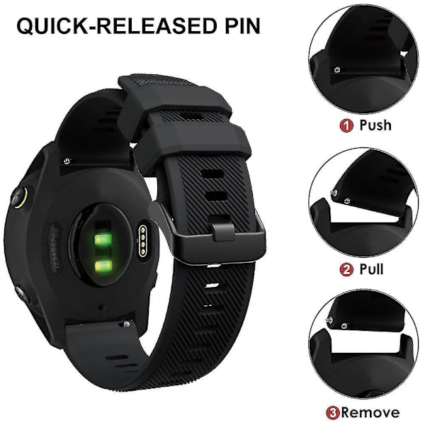 Silikonersättningsrem för Garmin Venu 2/Vivoactive 4/Forerunner 745 - 22mm Grå