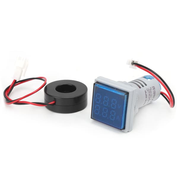 AD16‑22FVA 2-i-1 Voltmeter Amperemeter Spänningsströmmätare Testare Mätindikator Blå