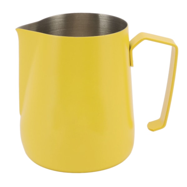 450 ml mjölkskummare i rostfritt stål 304, mjölkskummare för kaffebarer och hem, gul