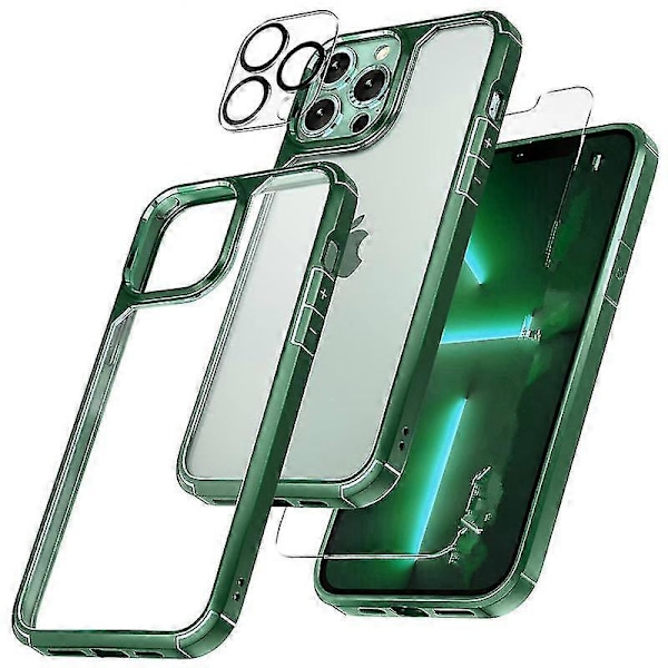 Gjennomsiktig deksel for iPhone 15 Pro Max/15 Plus/15 Pro/15 med 2*skjermbeskyttere+2*kamerabeskyttelse Full Dekning for iPhone 15-serien iPhone 15 Pro