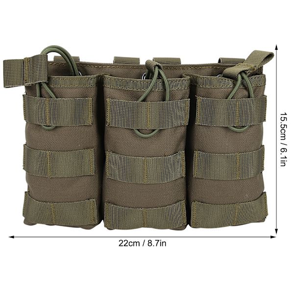 Trippel öppen toppmagasin Molle-påse Militärväska för väst utomhustillbehör (Armégrön)