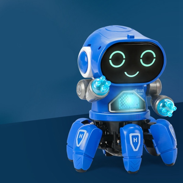 Robotleketøy Seks klør Plast Intelligent Dancing Singing Light Elektrisk Robotleketøy for gutter Blå