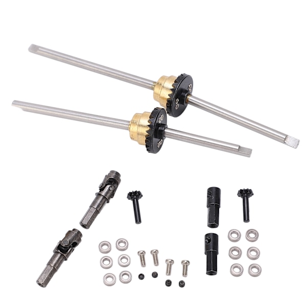 Metall drivaksel girbroaksel differensialsett for WPL C14 C24 C34 C44 B14 B16 B24 B36 1/16 RC bil