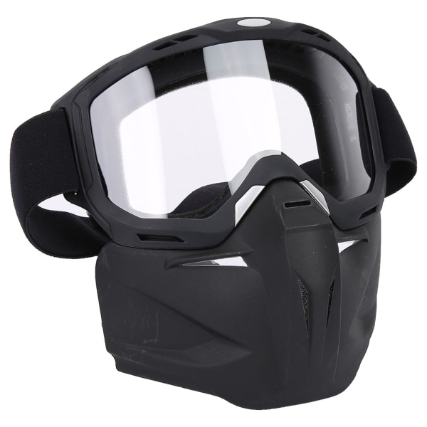 Avtagbar utomhusmask Vindtät solglasögon Cykling Motocrossglasögon (Transparent)