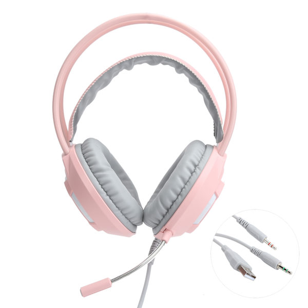 AJAZZ kablet headset over ear støjreducerende gaming headset med 3,5 mm interface AX120 (Pink )