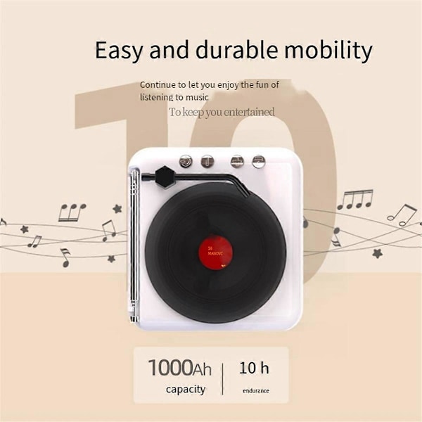 Manovo Bærbar Bluetooth Højttaler Mini Musik Bas Højttaler Sort