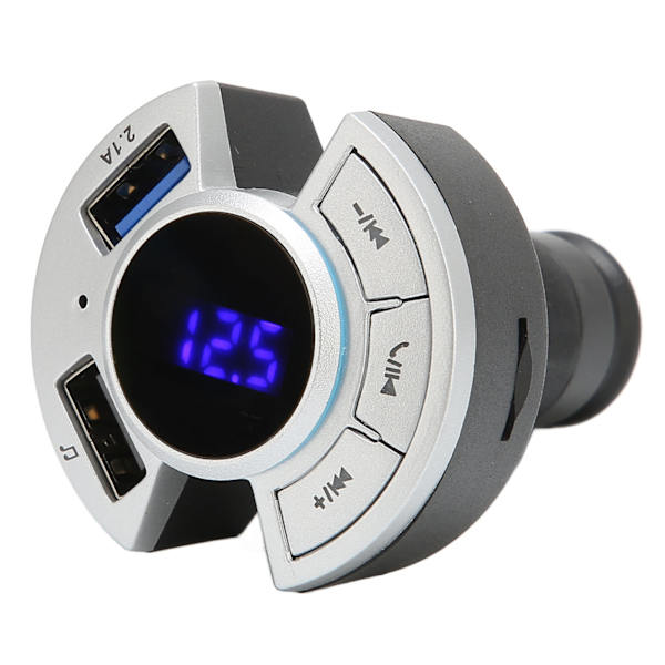 Bluetooth FM-sändare Billadapter USB-minneskort 3 uppspelningslägen Display 87,5 till 108,0 MHz Billaddare 12 till 24 V