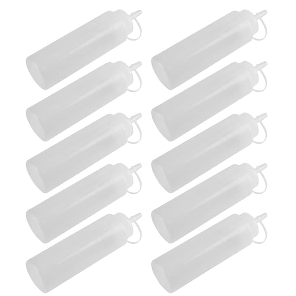 240 ml 10 stk. / sæt plastikkrydderidispenser til sauce, olie, fløde, eddike (hvid)