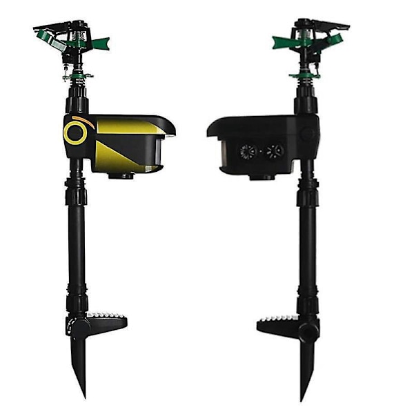 Set med solcellsdriven djuravskräckare med vattenstråle I Rörelsesensor I Räckvidd 10m, Kattskrämma, 19*7*64cm