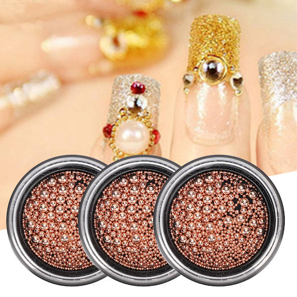 3 Box Nail Art Muodikas teräspallokynsi Tee itse metalliset mikrohelmet manikyyrityökaluGZ11