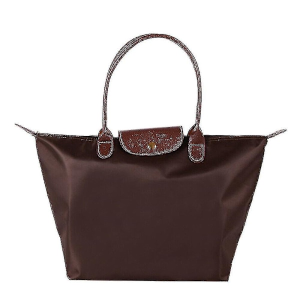 Stor Le Pliage Tote-väska i nylon för damväskor Stor kaffe