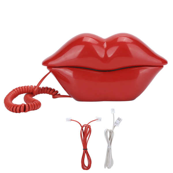 WX-3016 Fashionable Funny Home Lip Telefonnummer Opbevaringsfunktion med US/UK WiringRed