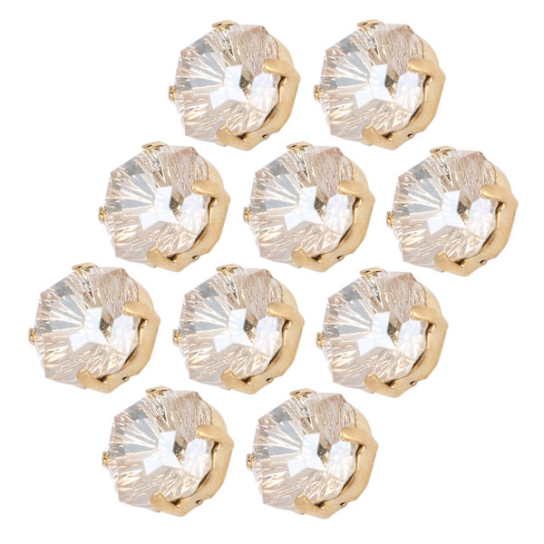 10 stk. syklo diamant fed firkantet glas high top tøj tilbehør dekorationer K9 10mm gylden champagne
