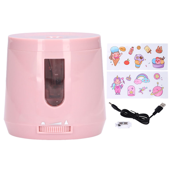 Electric Pencil Sharpener Battery USB Powered Adjustable Thickness Small Auto Sharpener for ChildrenLight Pink