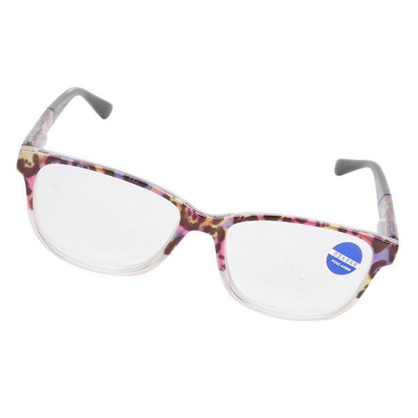 Purppurakuvioiset Muodikkaat lukulasit Unisex Vanhusten yksinkertaiset Presbyopic lasit (+150)