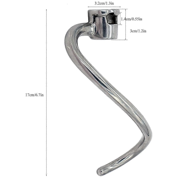 7 Quart Dejkrog Udskiftning kompatibel med KitchenAid KSM7990 KSM7581 Røremaskine - Rustfrit Stål