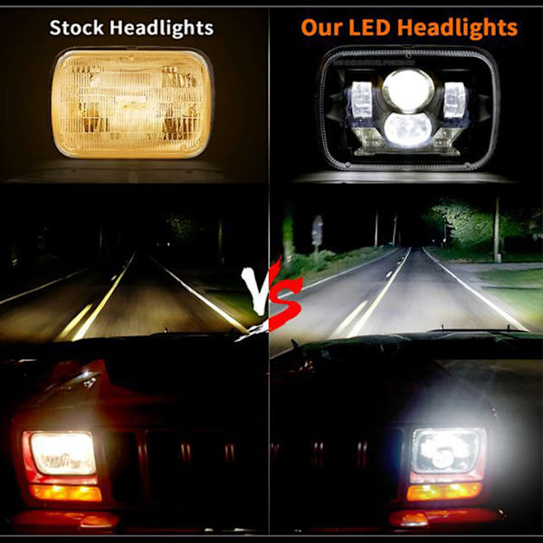 180W 5x7 6X7 Rektangulære LED-lastebillhovedlys Vanntett arbeidslys Støvtett LED-frontlykt