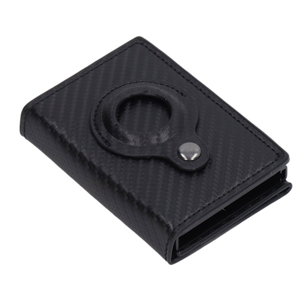 PU-läder korthållare Anti Theft Swiping Anti Lost Card Case Plånbok för IOS Locator Tracking Device Carbon Black