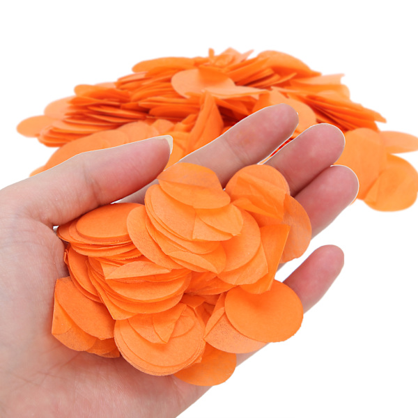 2Bag Pyöreä Paperi Konfetti 2.5cm Syntymäpäiväjuhlat Festivaali Hääkoriste TarvikkeetOranssi