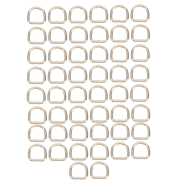 50Pcs D Rings Premium Iron Sturdy Durable Fadeless Exquisite Wide Application Metal D Rings for Bag Clothes WalletGold 2x11x11mm