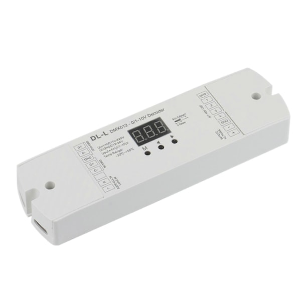 4-kanals DMX512 till 1-10V / 0-10V omvandlare, DC 12V-24V ingång