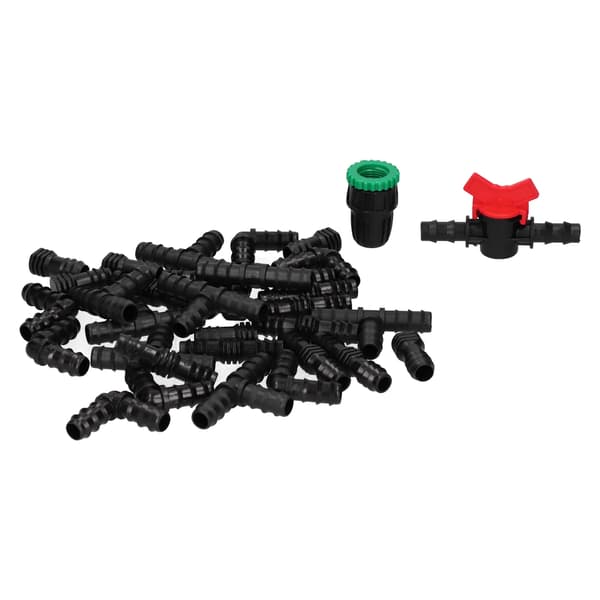 34 st/set droppbevattningssats G1/2 kranadapter T-koppling spraybevattningstillbehör
