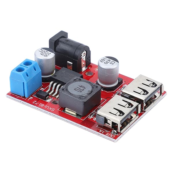 Spændingsregulatorkort Solar Controller 2 USB-udgang Buck-modul DC6V-30V til 5V