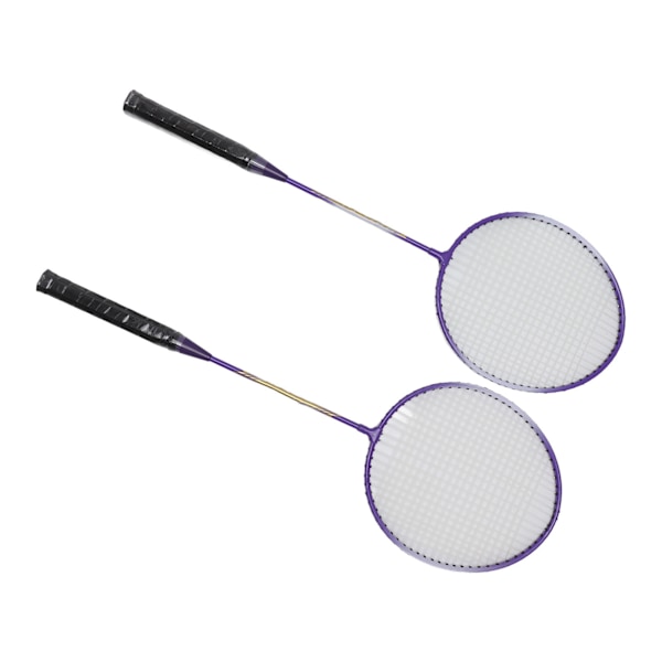 2 stk badmintonracket i ferroalloy med sklisikker håndtak - lilla badmintonracketsett for nybegynnere og profesjonelle studenter