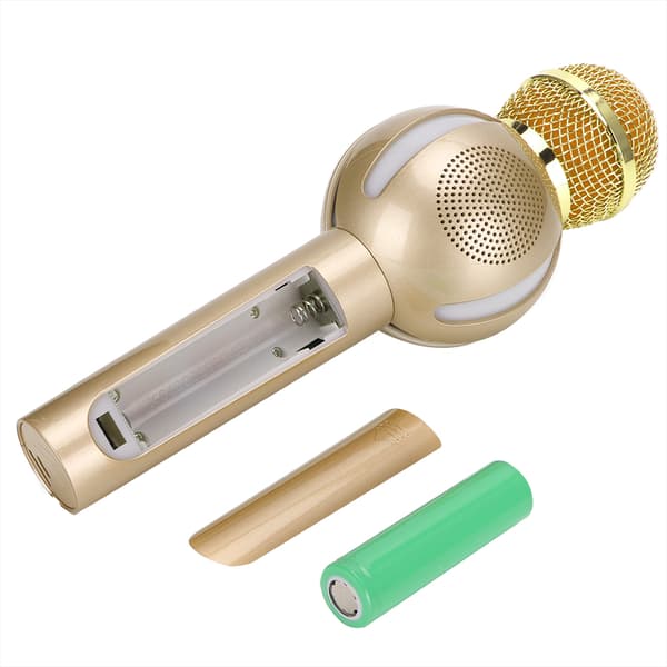 Multifunktionel Bluetooth trådløs mikrofon til telefon til karaoke (gylden)