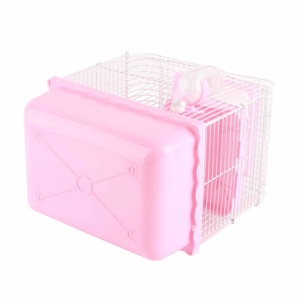 Stor plass 2-lags hamsterbur: Høyt chassisdesign for kjæledyrhamster og smådyr pink
