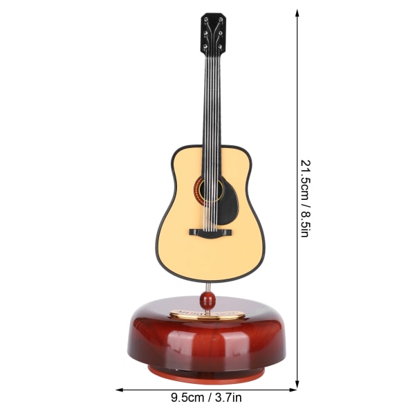 Gitar Roterende Musikkboks Mini Hjem Dekorasjon Musikkinstrument Ornamenter Liten gave