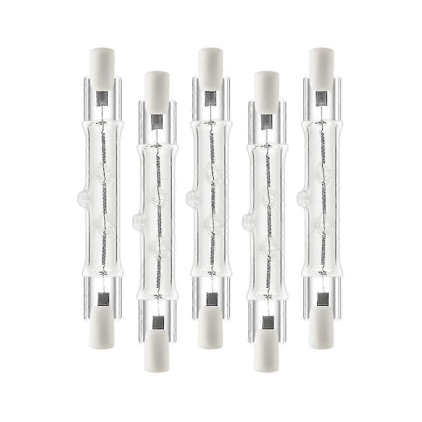 5-pack R7s 118mm 300w 230v, R7s Halogen Linjär Lampa, Dimbar Halogenlampa För Byggarbetsplatser