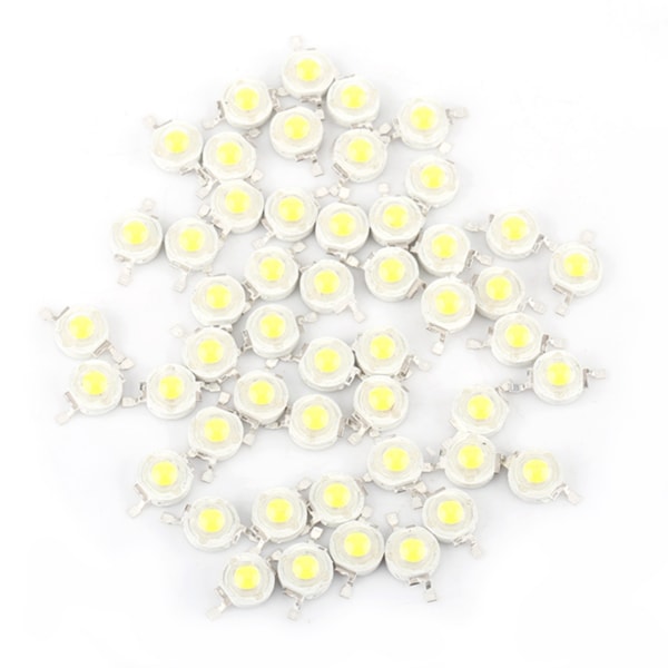 50 stk SMD 1W LED Lampe Pære Perler Chip For Home Flomlys Spotlight High Power Cool White