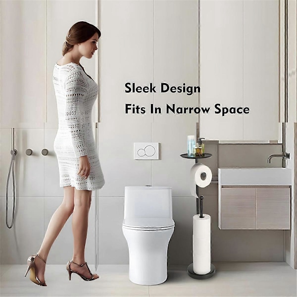 Sort Toiletpapirholder med Hylde