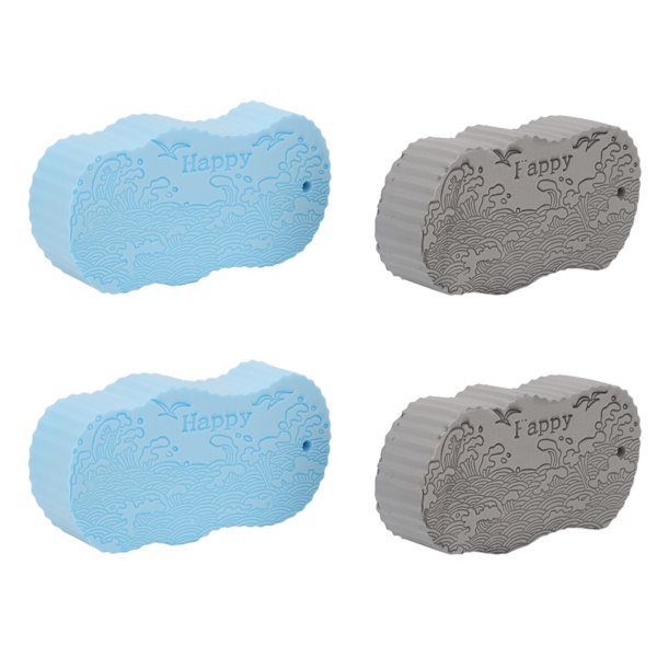 4 st Exfolierande badsvamp Mjuk PVA Konkav och konvex texturdesign 3D duschsvamp med snöre för babyvuxen