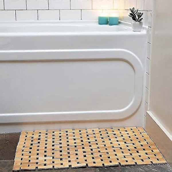 Bambus Bademåtte Silikone Anti-Skrid Puder Rul Sammen Bademåtter Boho Bambus R Er Måtter Til Zekai
