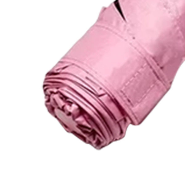 Taskukokoinen sateenvarjo Mini Kompakti Taitettava Sateenvarjo Pinkki Aurinkoisille ja Sadeisille Päiville 6 Sateenvarjon Kehää