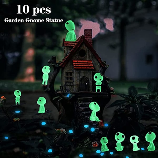 10 Stykker Prinsessefigur Gir 15 Dekorative Steiner Lysende Tree Elves Trefigurer Mini Dekorasjon （3-3.8cm）