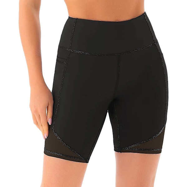 Högmidjade Mesh Biker Shorts XL Svart