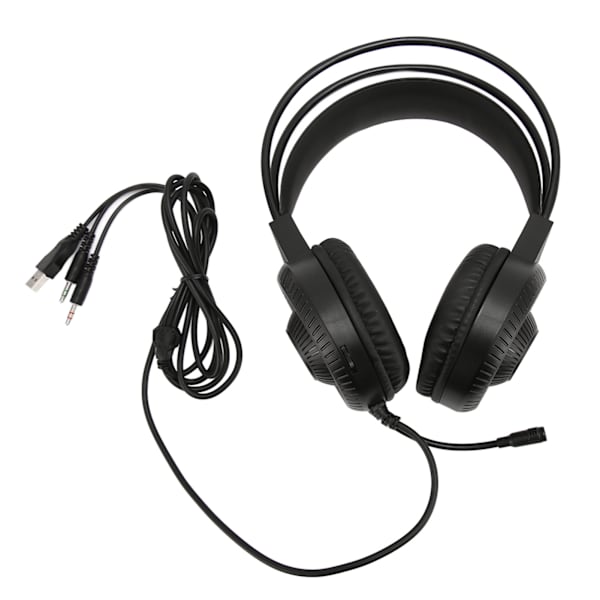 RGB kablet gaming headset med mikrofon 3,5 mm plugg dyp bass surround gaming hodetelefoner for datamaskin bærbar PC